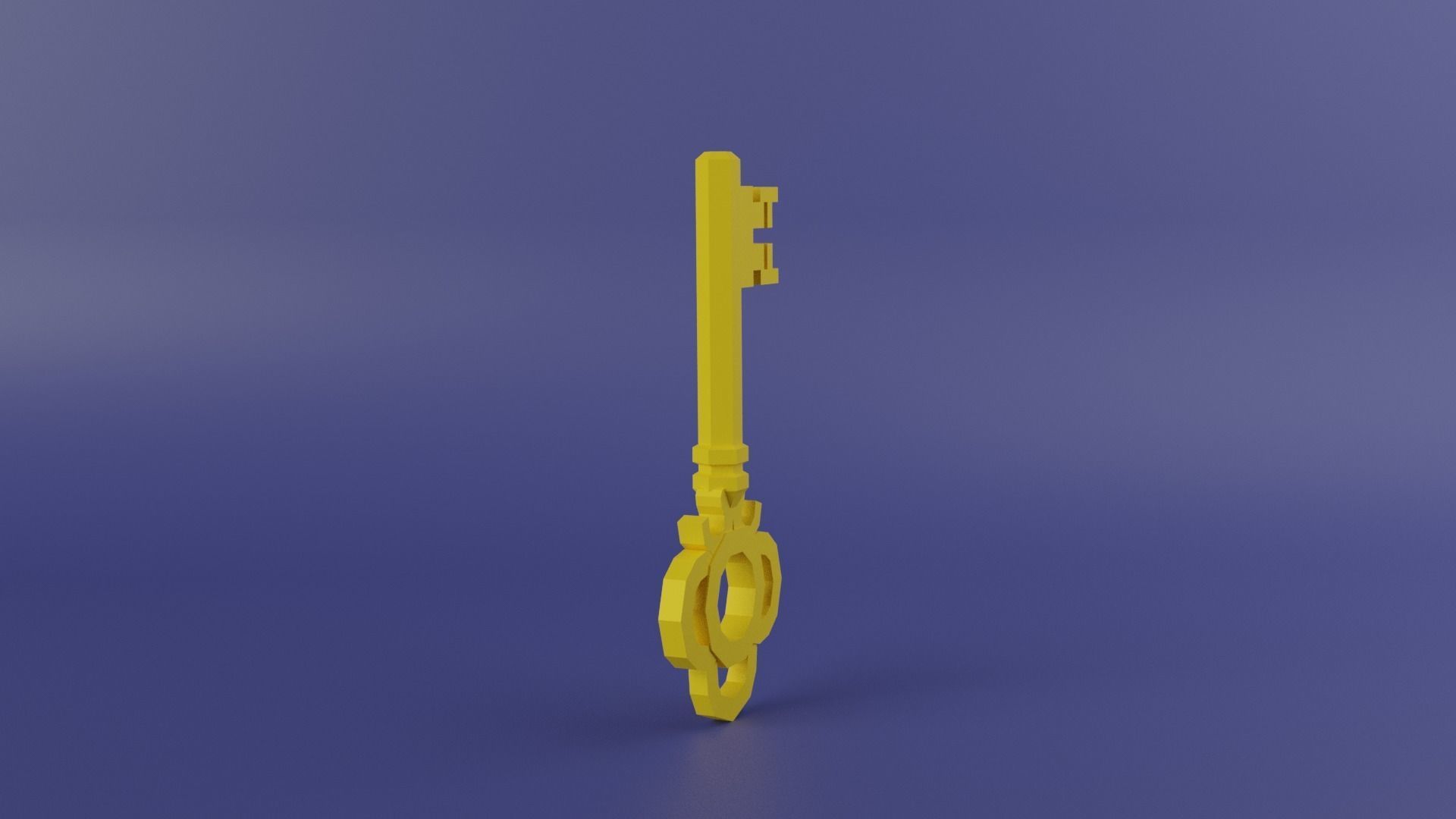 Gold Key Low-poly 3D model_10