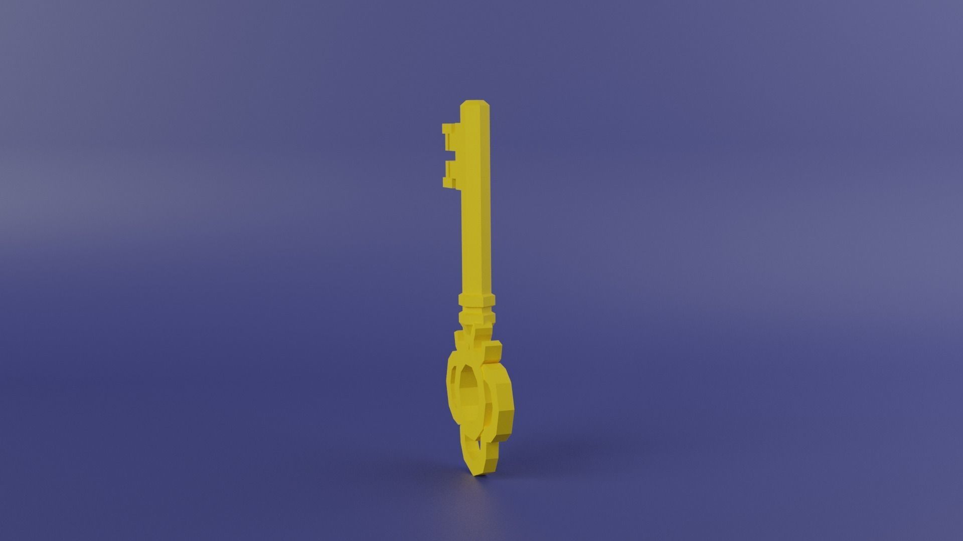 Gold Key Low-poly 3D model_9