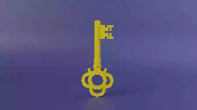 Gold Key Low-poly 3D model