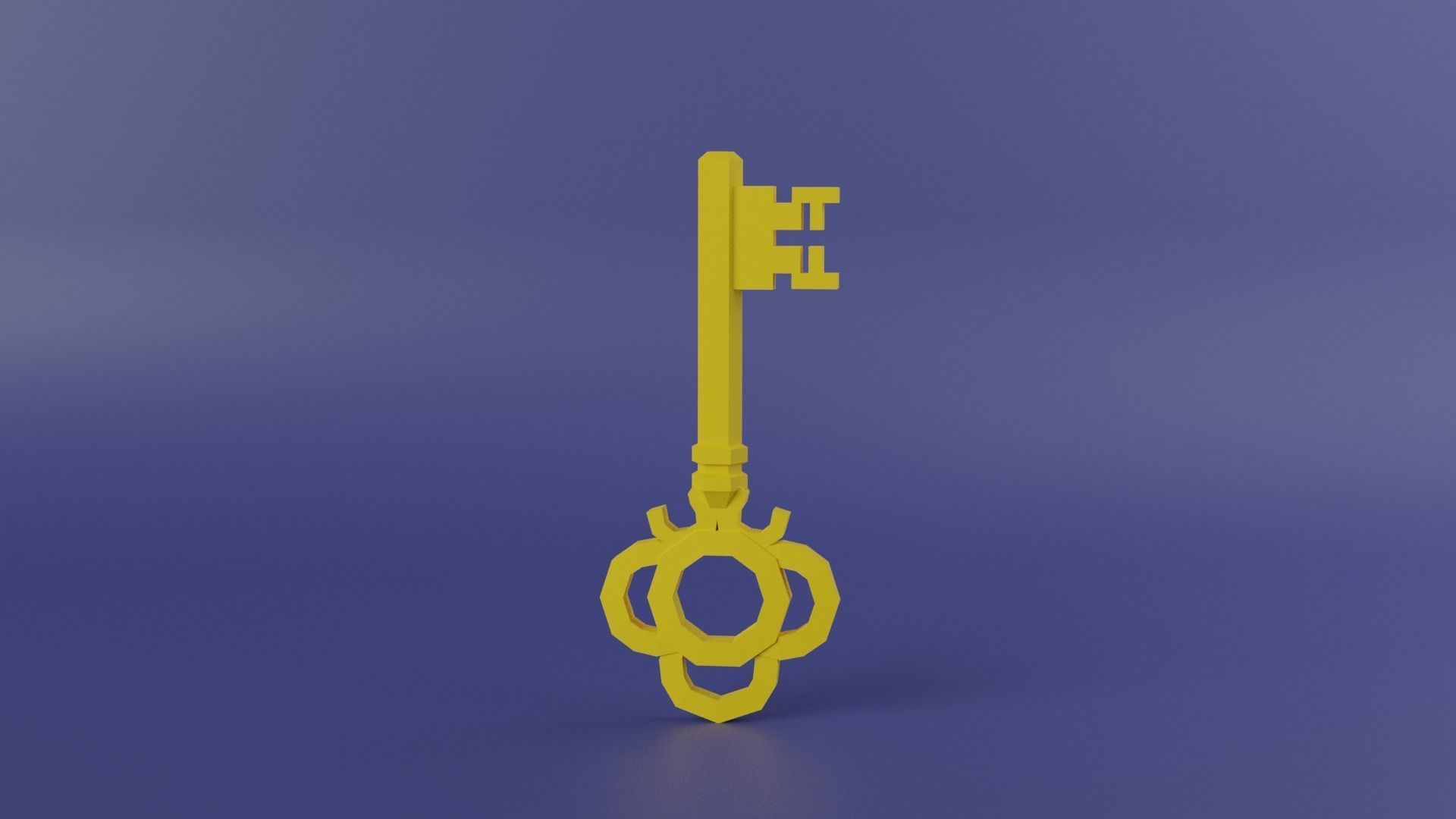 Gold Key Low-poly 3D model_12