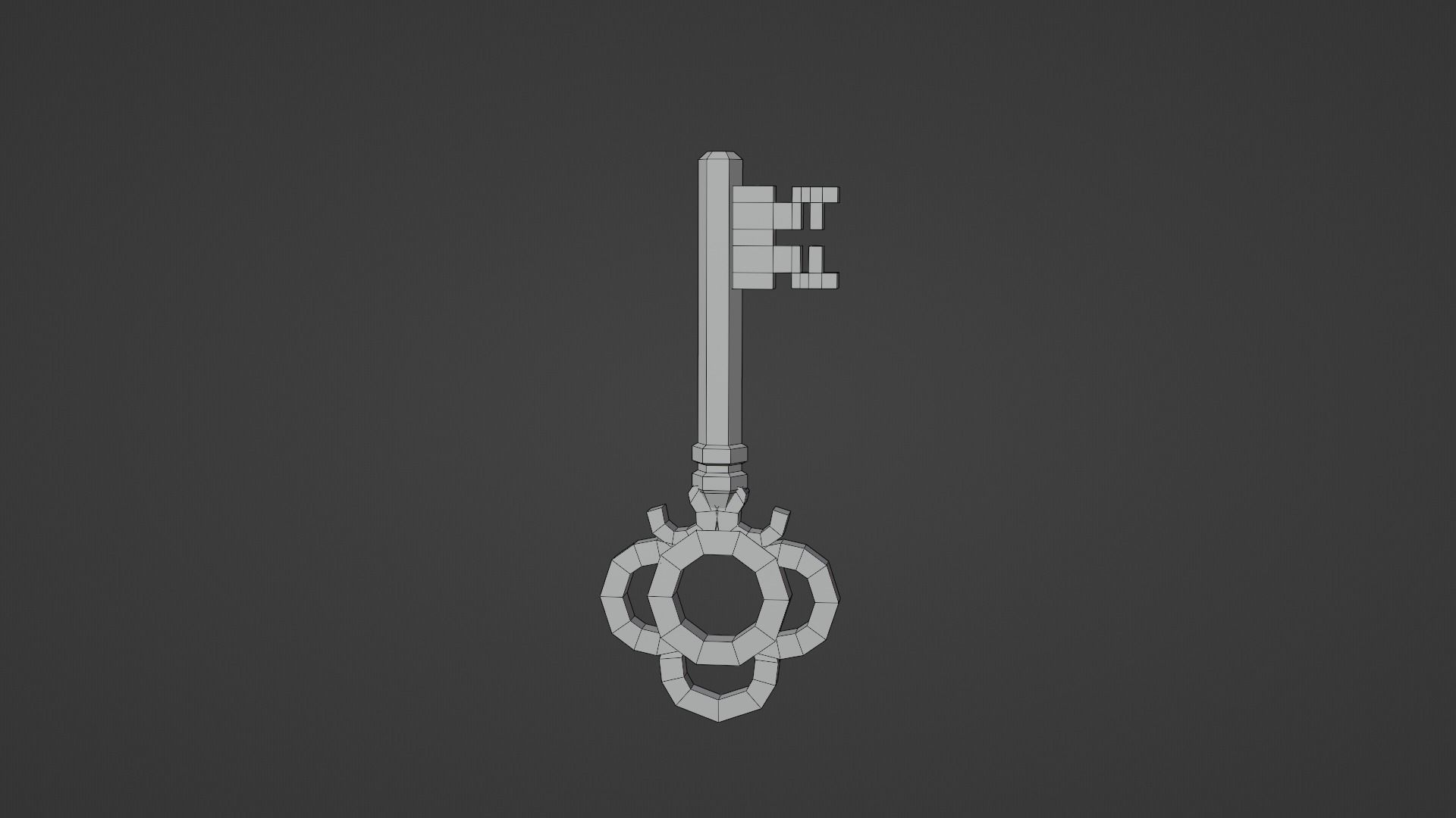 Gold Key Low-poly 3D model_6