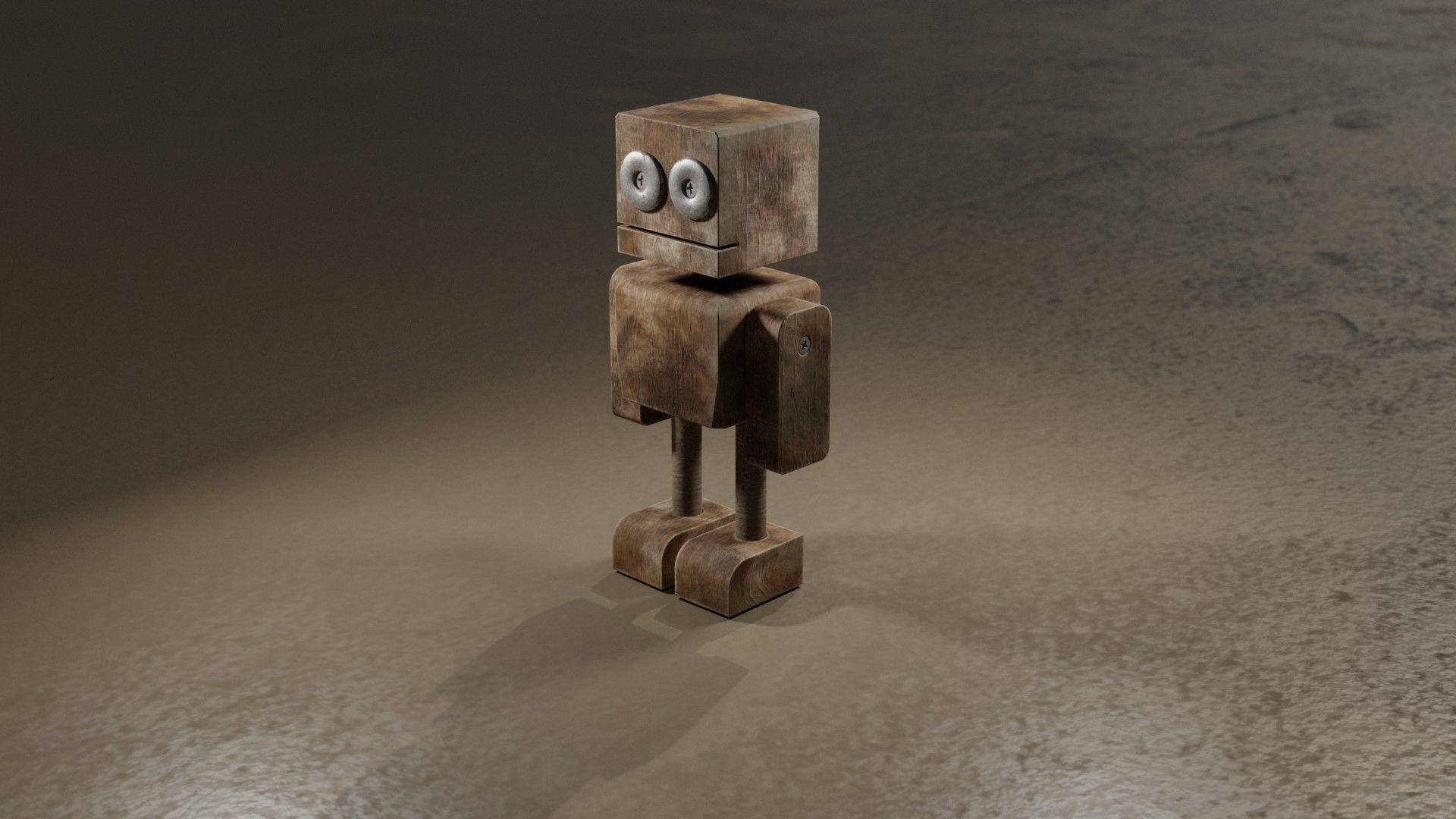 Wooden Robot 3D model_3