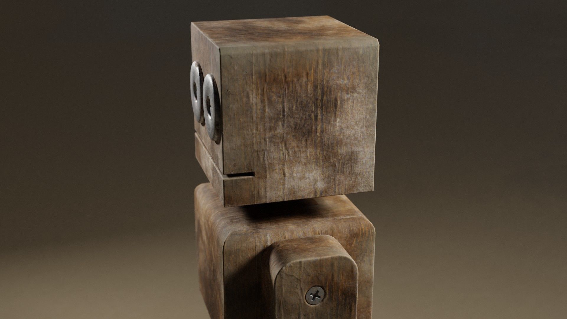 Wooden Robot 3D model_6