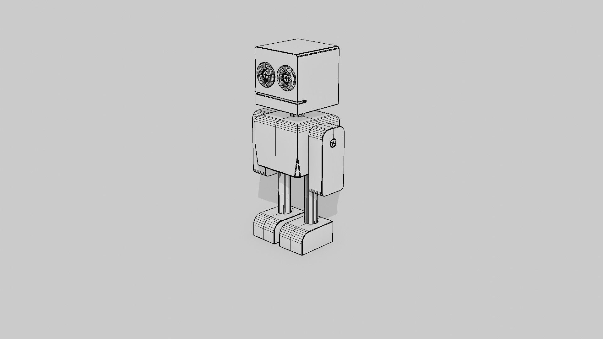 Wooden Robot 3D model_16