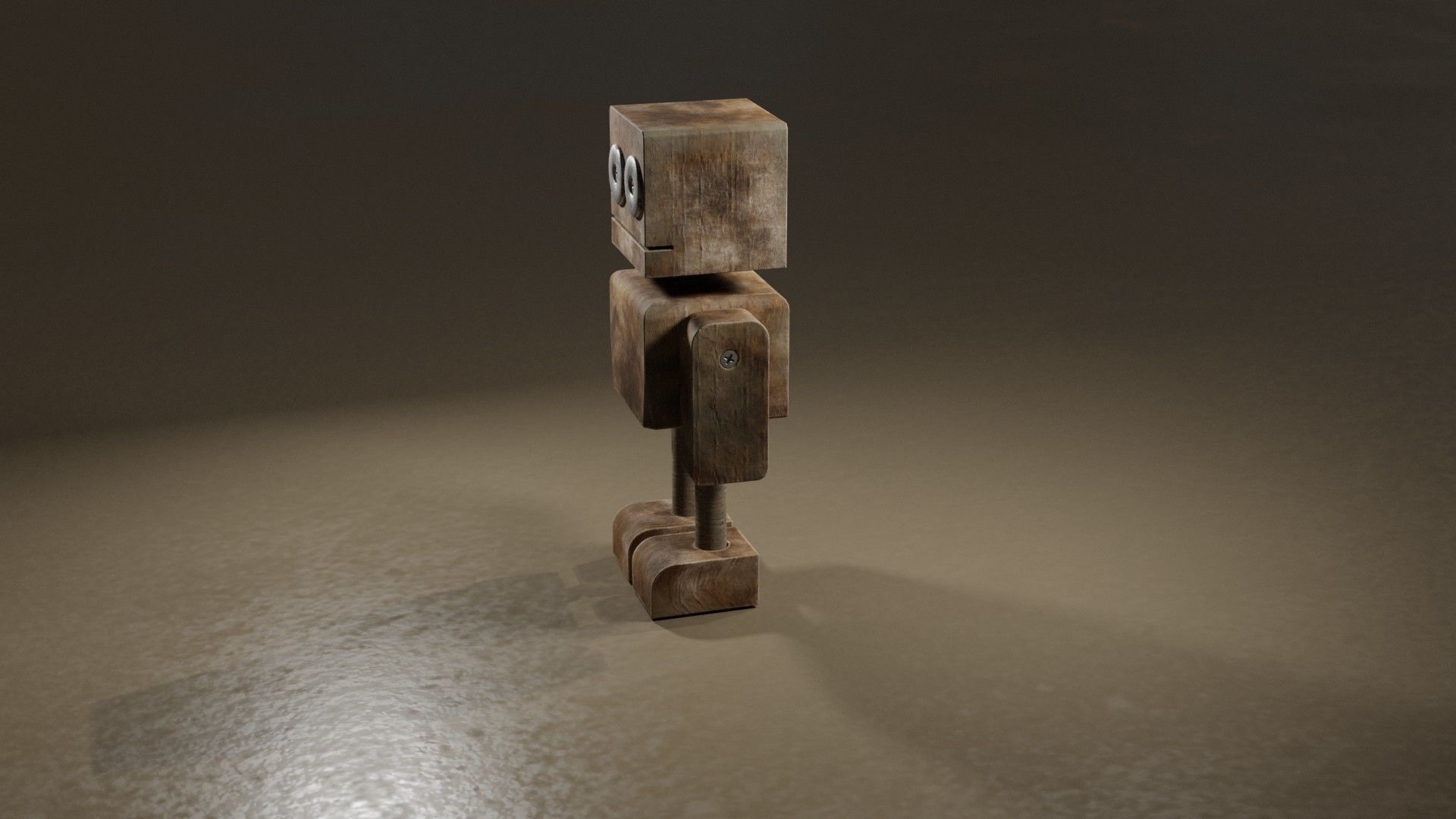 Wooden Robot 3D model_5