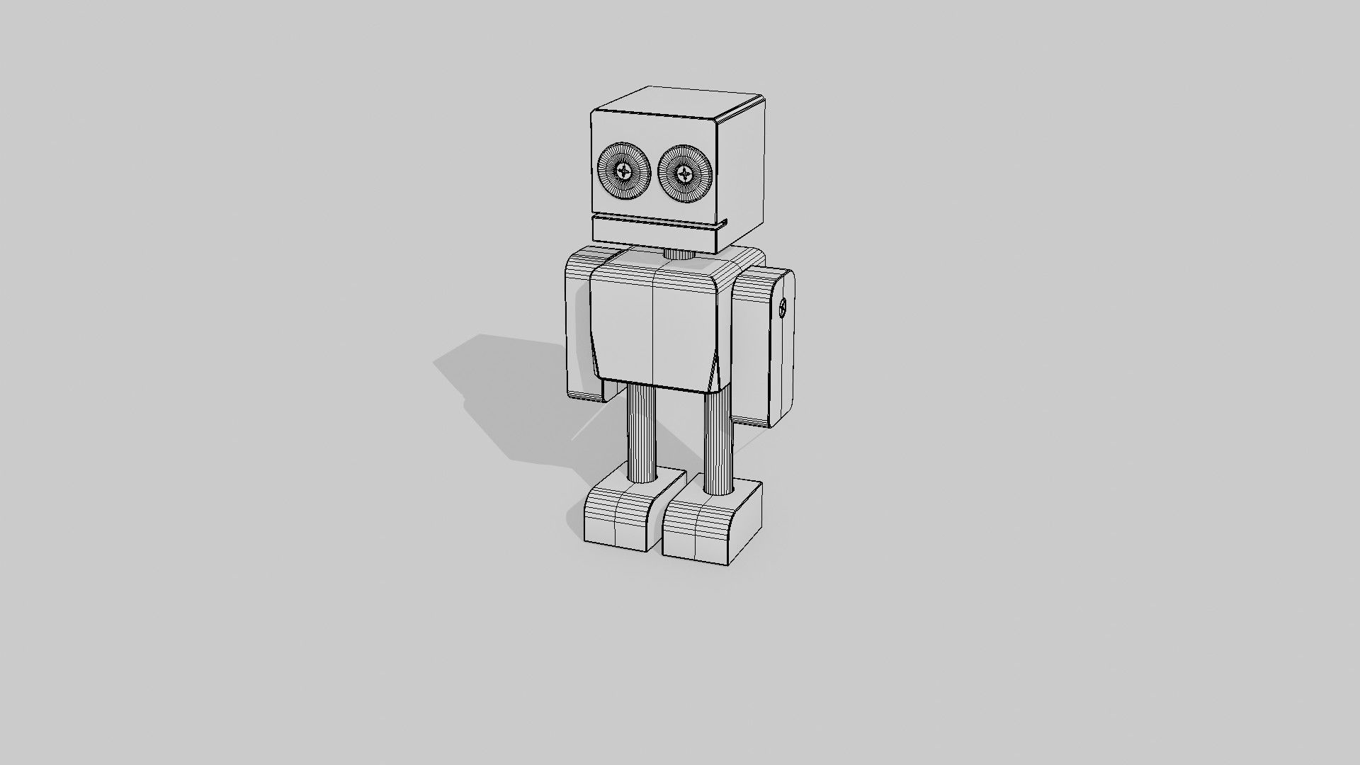 Wooden Robot 3D model_14