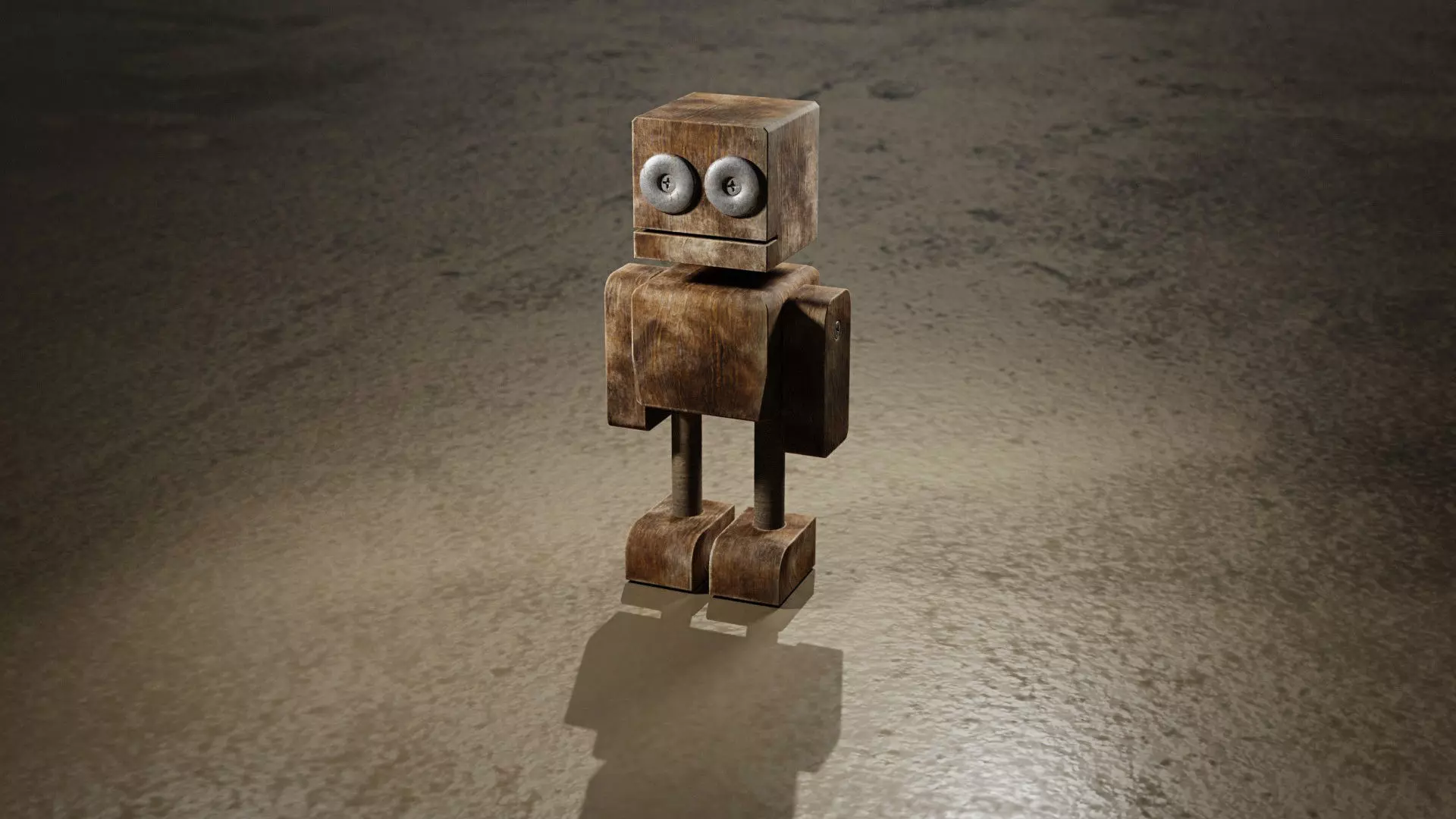 Wooden Robot 3D model_0