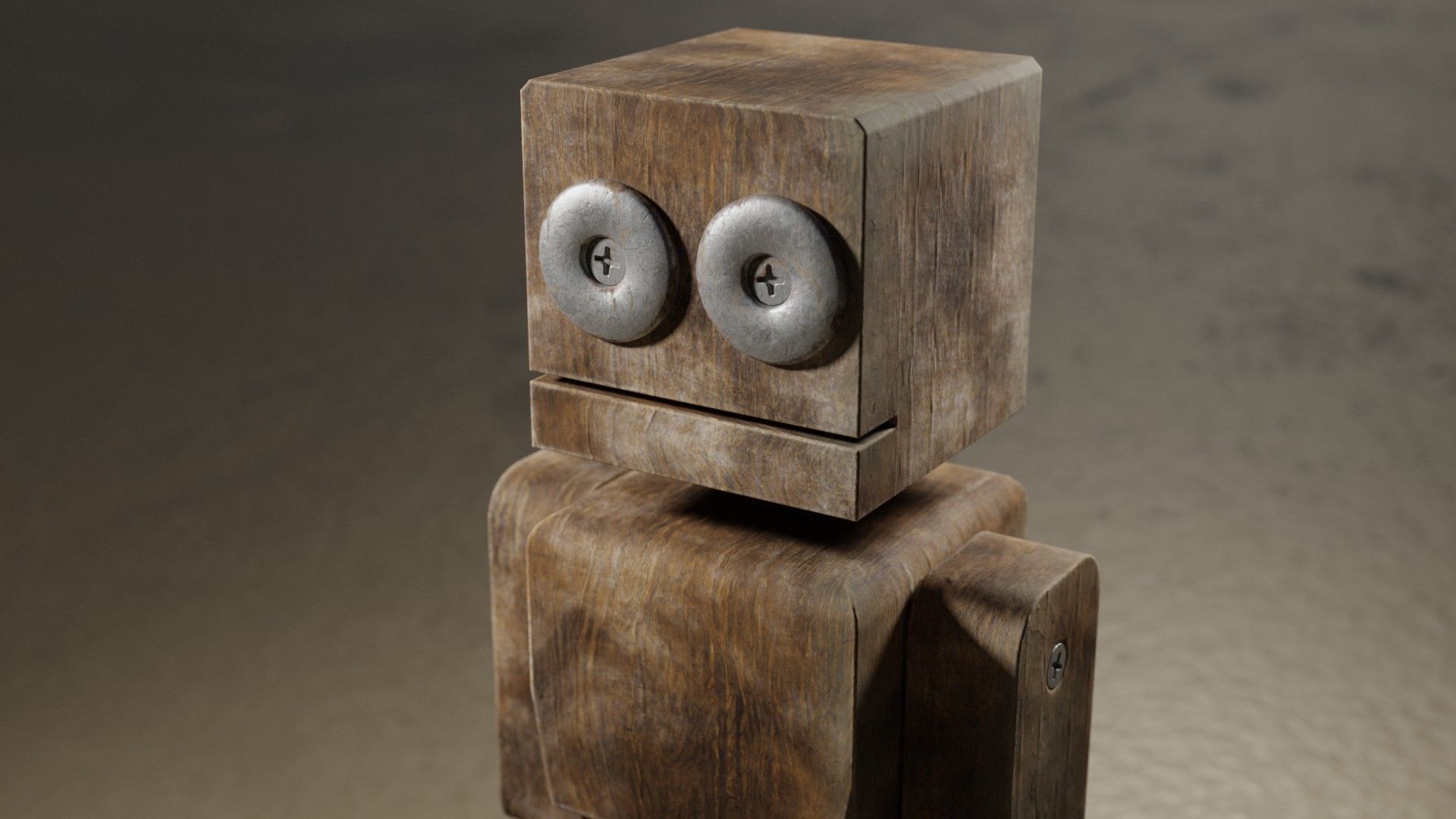 Wooden Robot 3D model_2