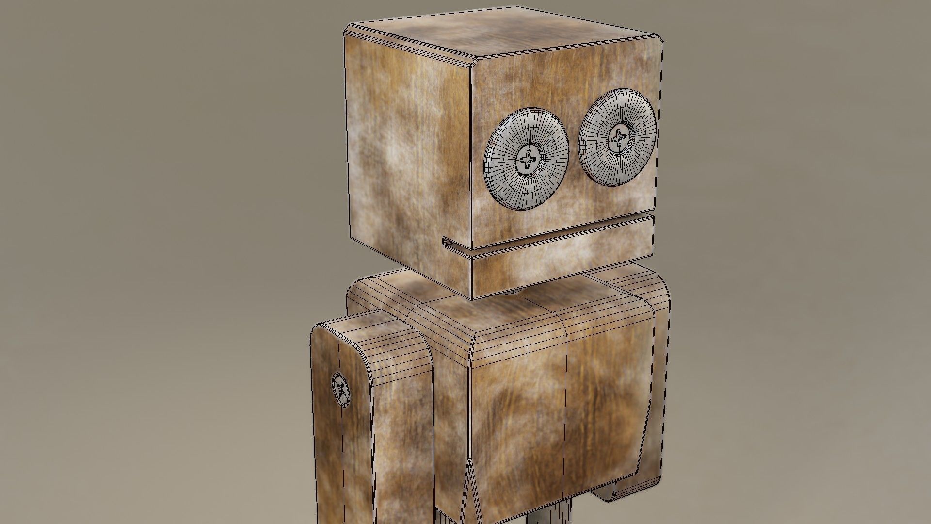 Wooden Robot 3D model_21
