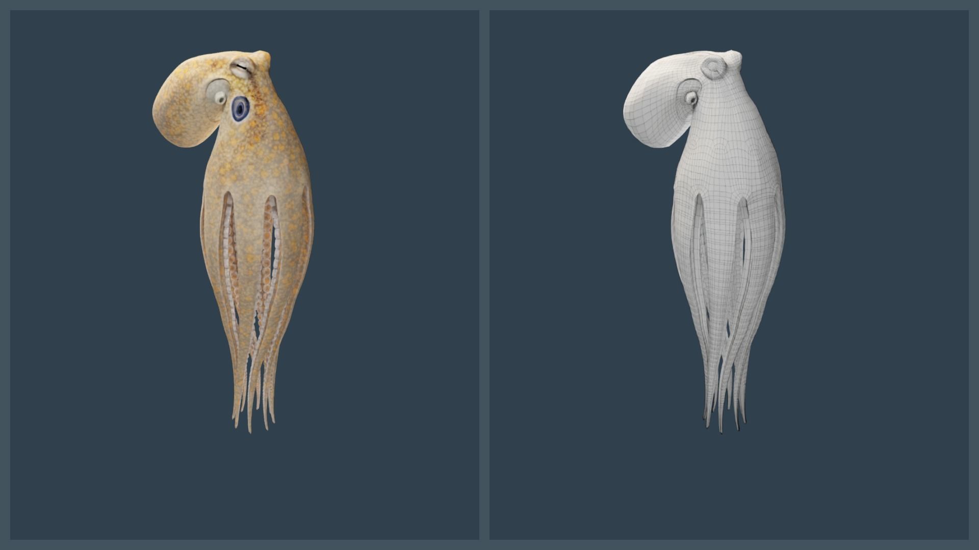 Animated California Two-Spot Octopus Low-poly 3D model_10