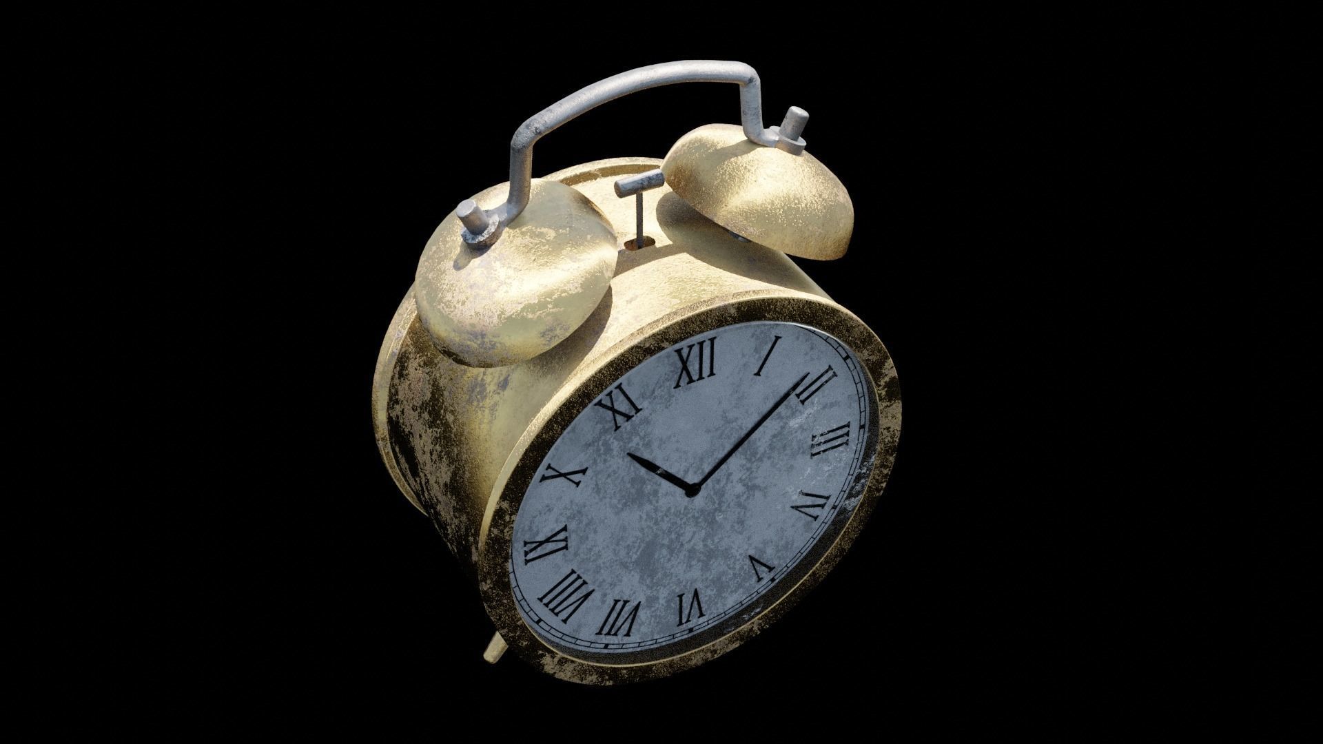 Old alarm clock Free 3D model_4
