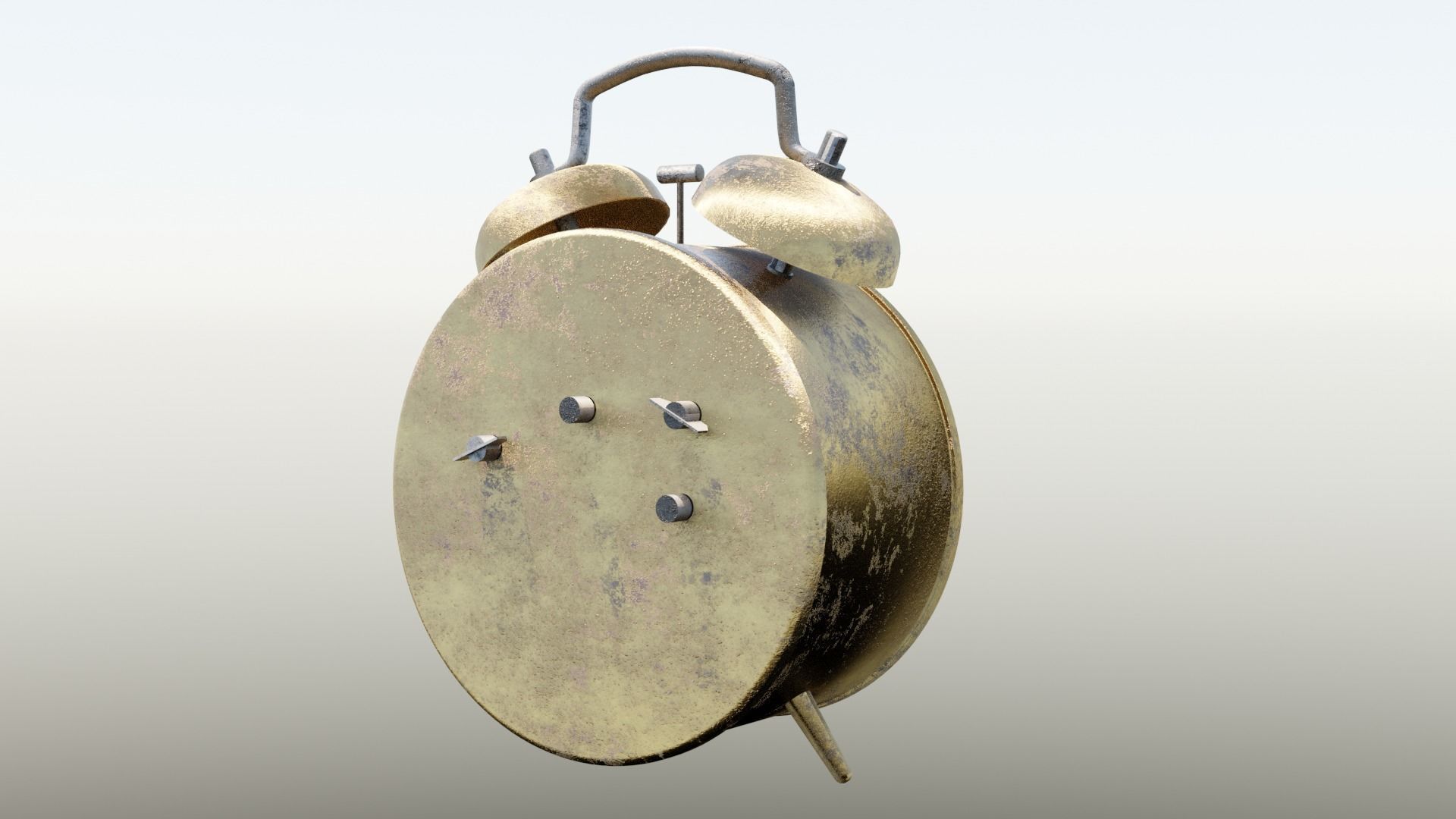 Old alarm clock Free 3D model_2