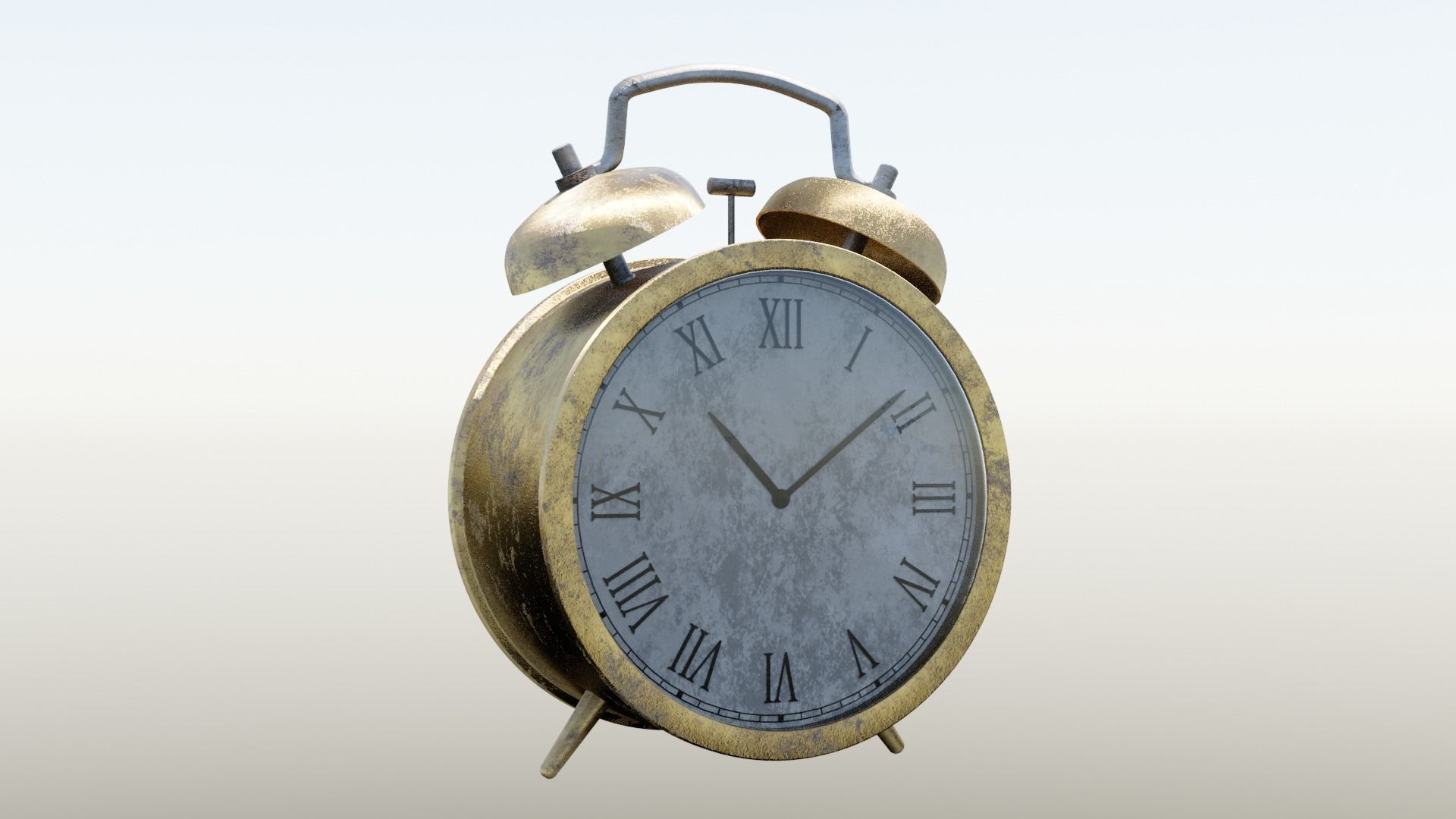 Old alarm clock Free 3D model_1