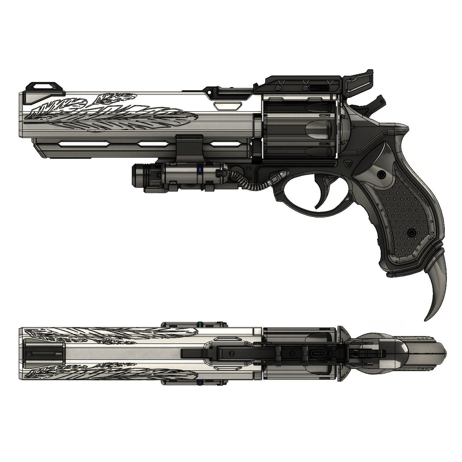 Hawkmoon Exotic Hand Cannon 3D print model_1