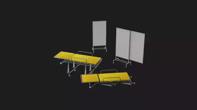 Gurney 3D Model ambulance trolley - medical trolleys Low-poly 3D model