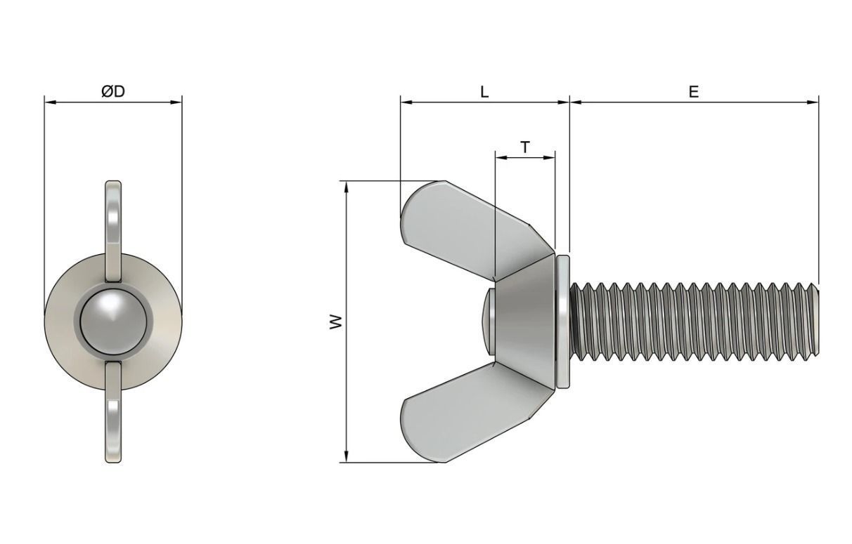 M5 x 31mm Wing Screws 3D print model_1