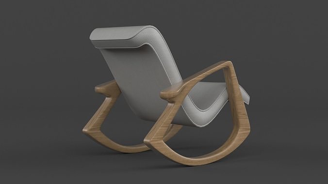Armchair rocking chair 3D model 5