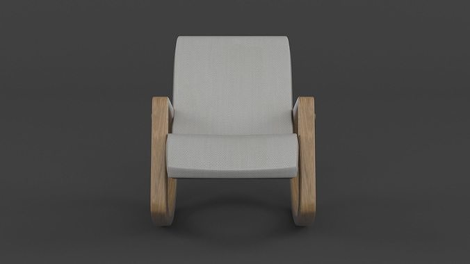 Armchair rocking chair 3D model 3