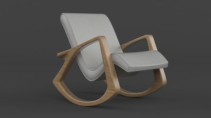 Armchair rocking chair 3D model 2