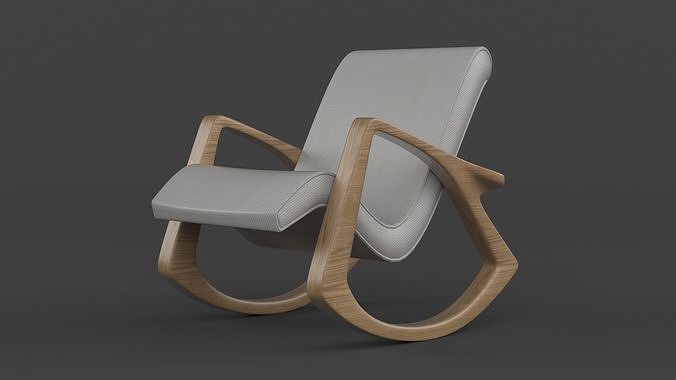 Armchair rocking chair 3D model 4