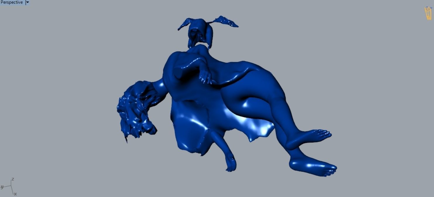 Creative CR 09 angel and girl 3D print model_6