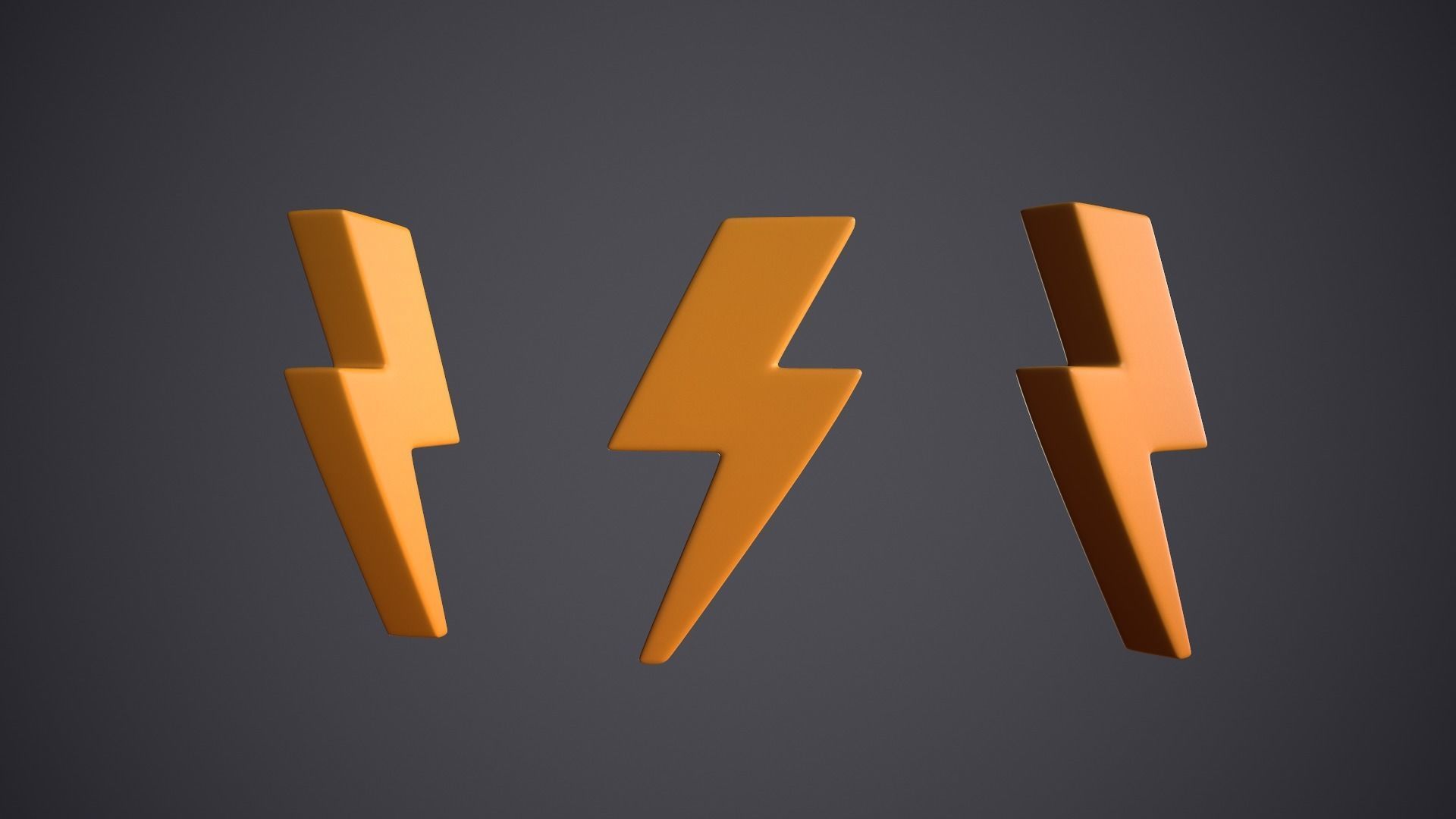 Flash Icon Low-poly 3D model_2