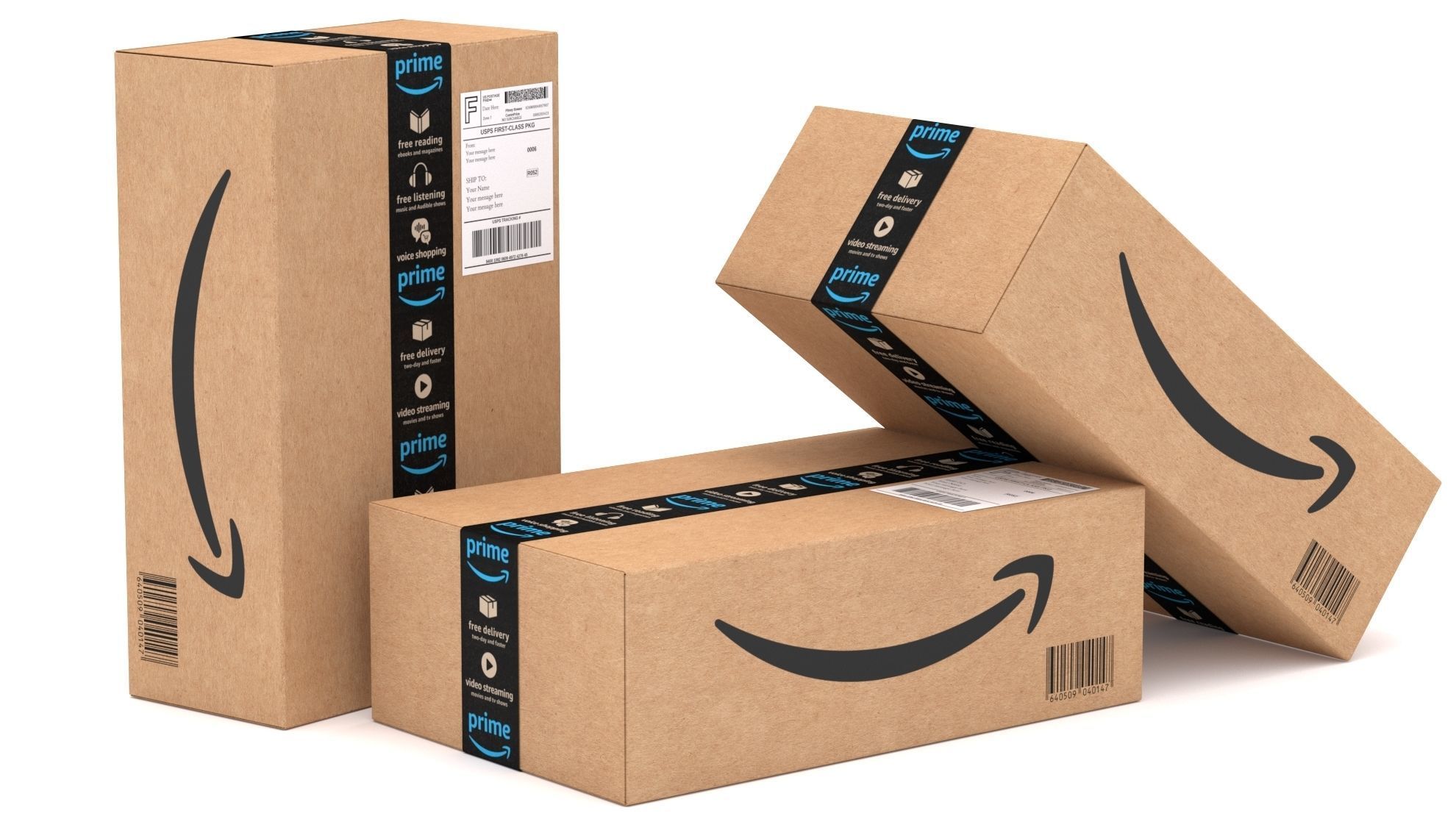 Cardboard Box Amazon 3D model_4