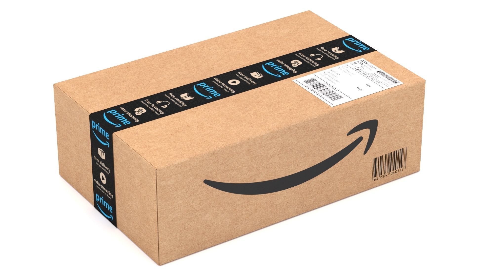 Cardboard Box Amazon 3D model_1