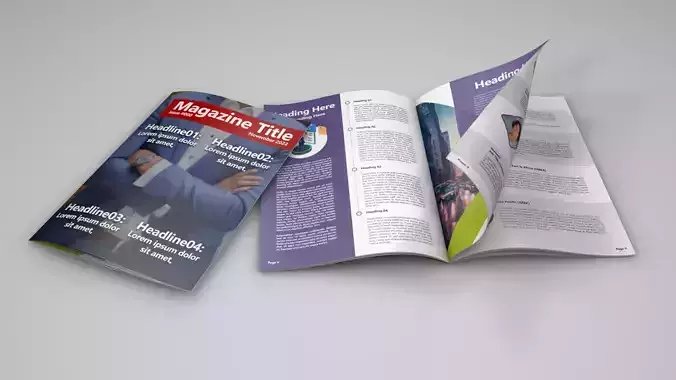 Editable magazine or brochure