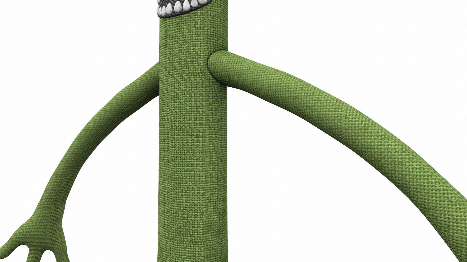 Plush toy monster green from rainbow friends 3D model_7