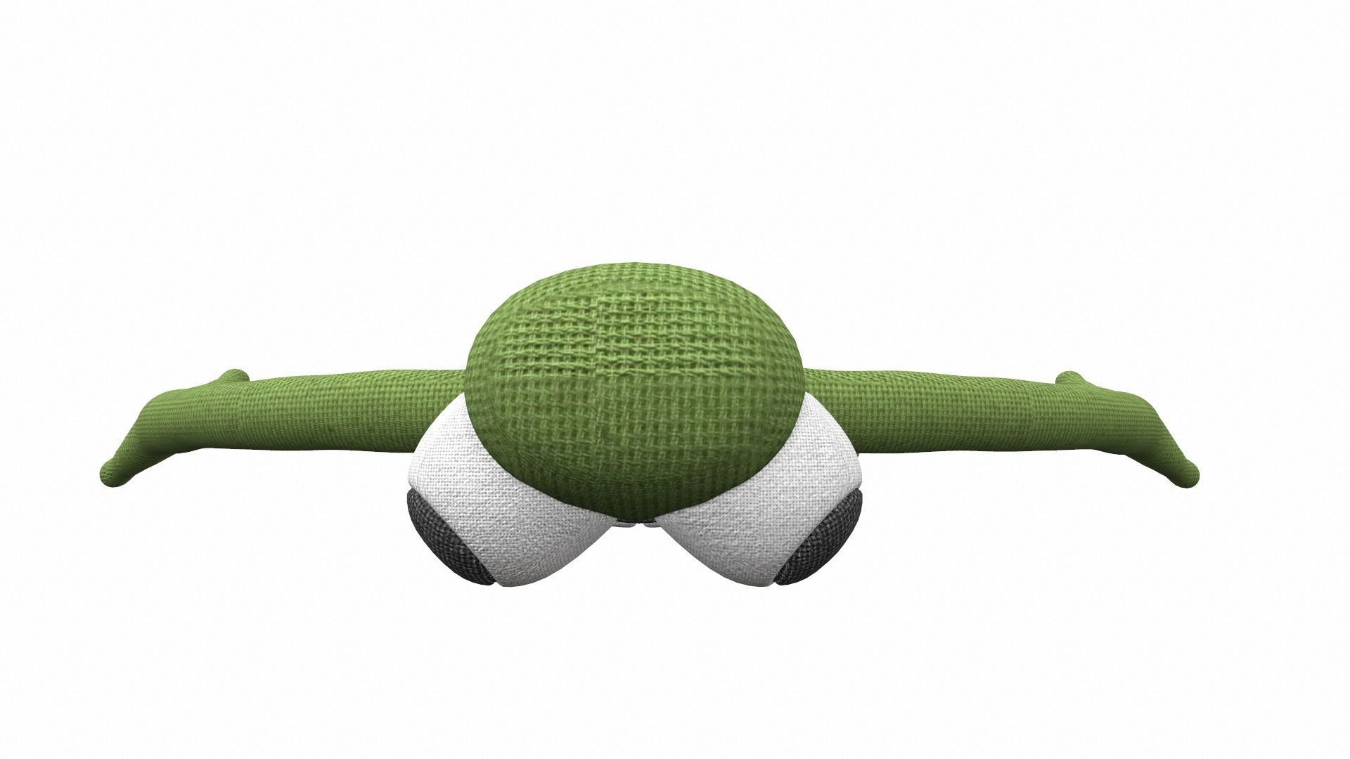 Plush toy monster green from rainbow friends 3D model_5