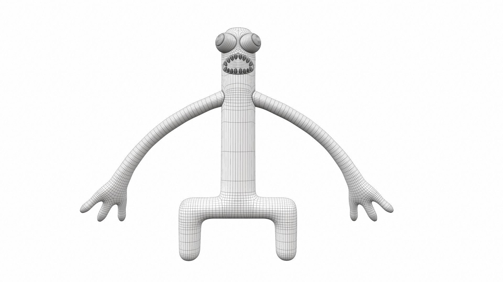 Plush toy monster green from rainbow friends 3D model_9