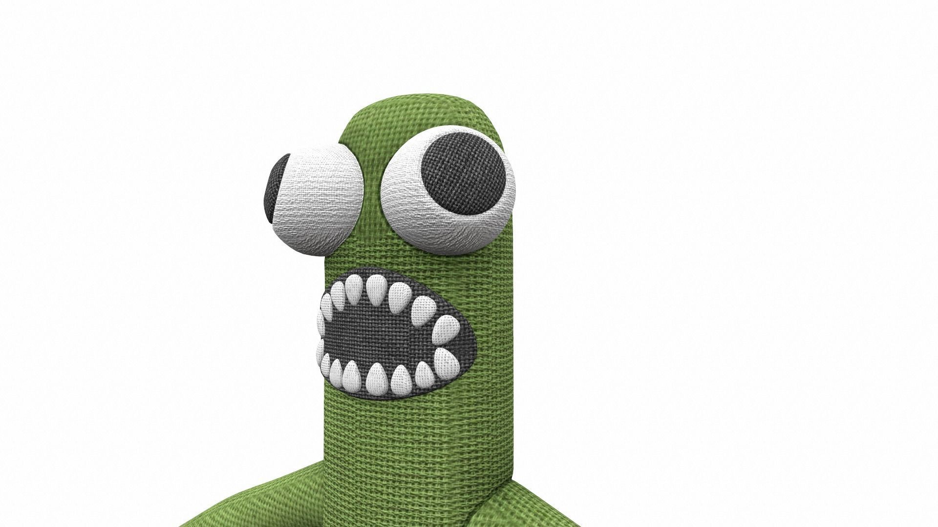 Plush toy monster green from rainbow friends 3D model_6