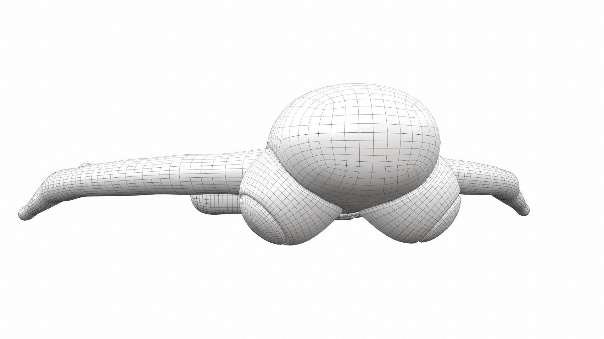 Plush toy monster green from rainbow friends 3D model_13