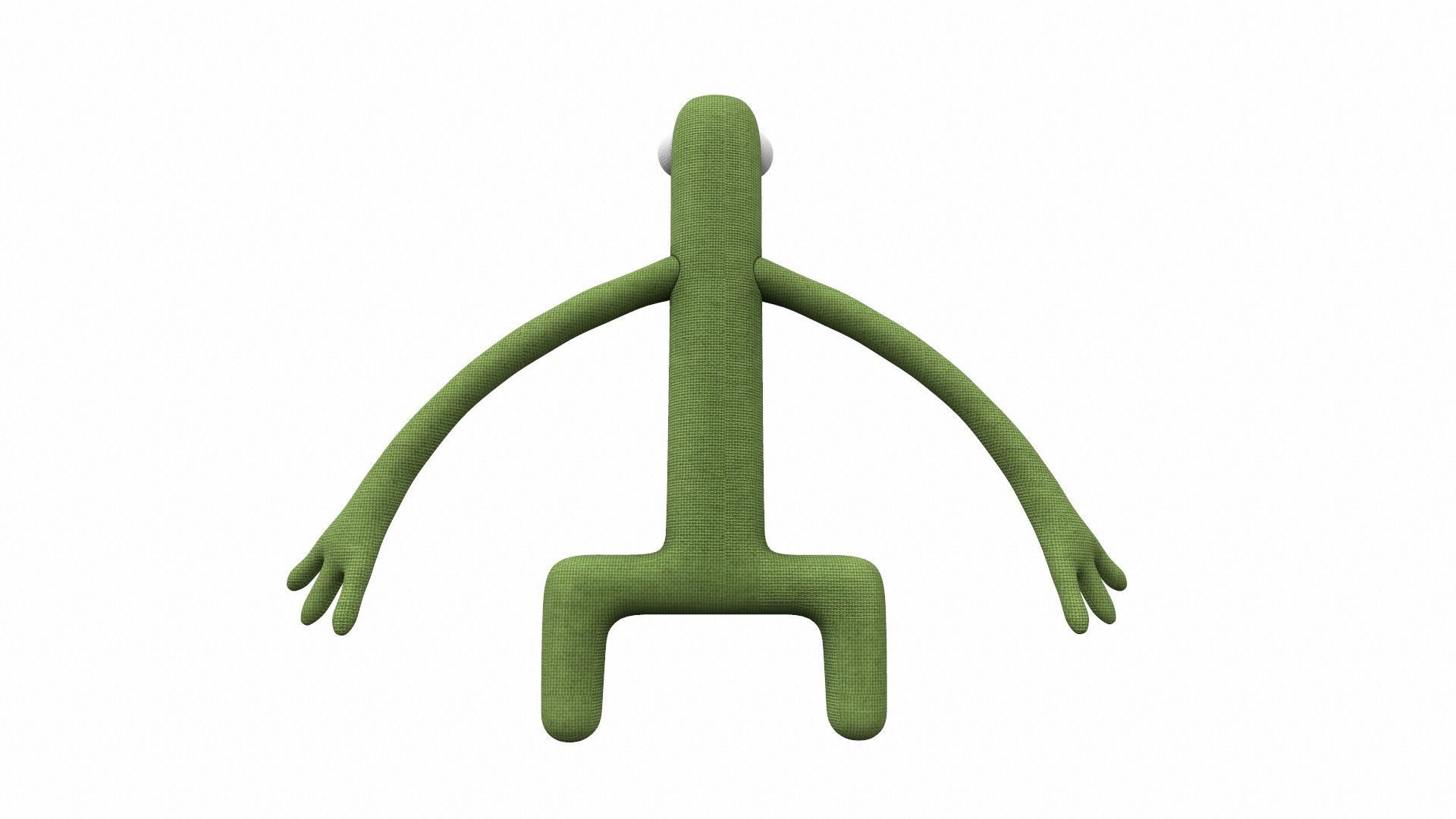 Plush toy monster green from rainbow friends 3D model_3