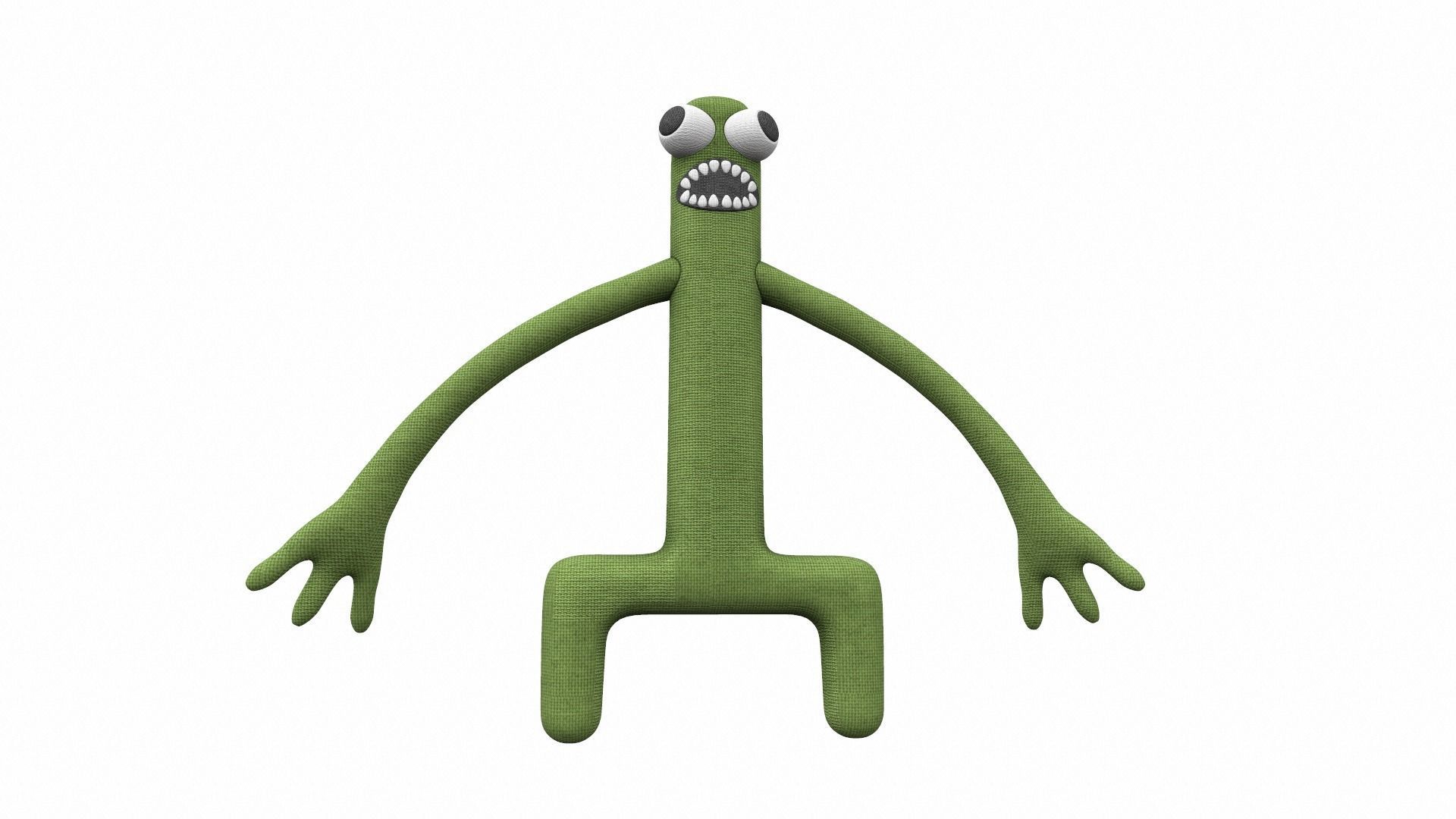 Plush toy monster green from rainbow friends 3D model_1