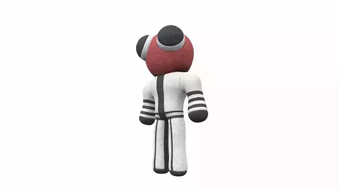 Plush toy monster red from rainbow friends 3D model