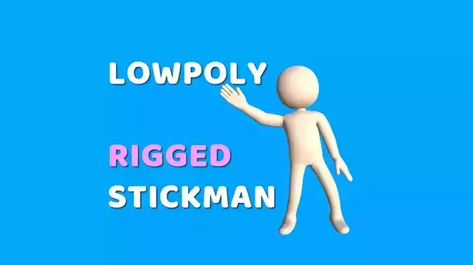 Stickman Simple Low Poly Character Low-poly 3D model