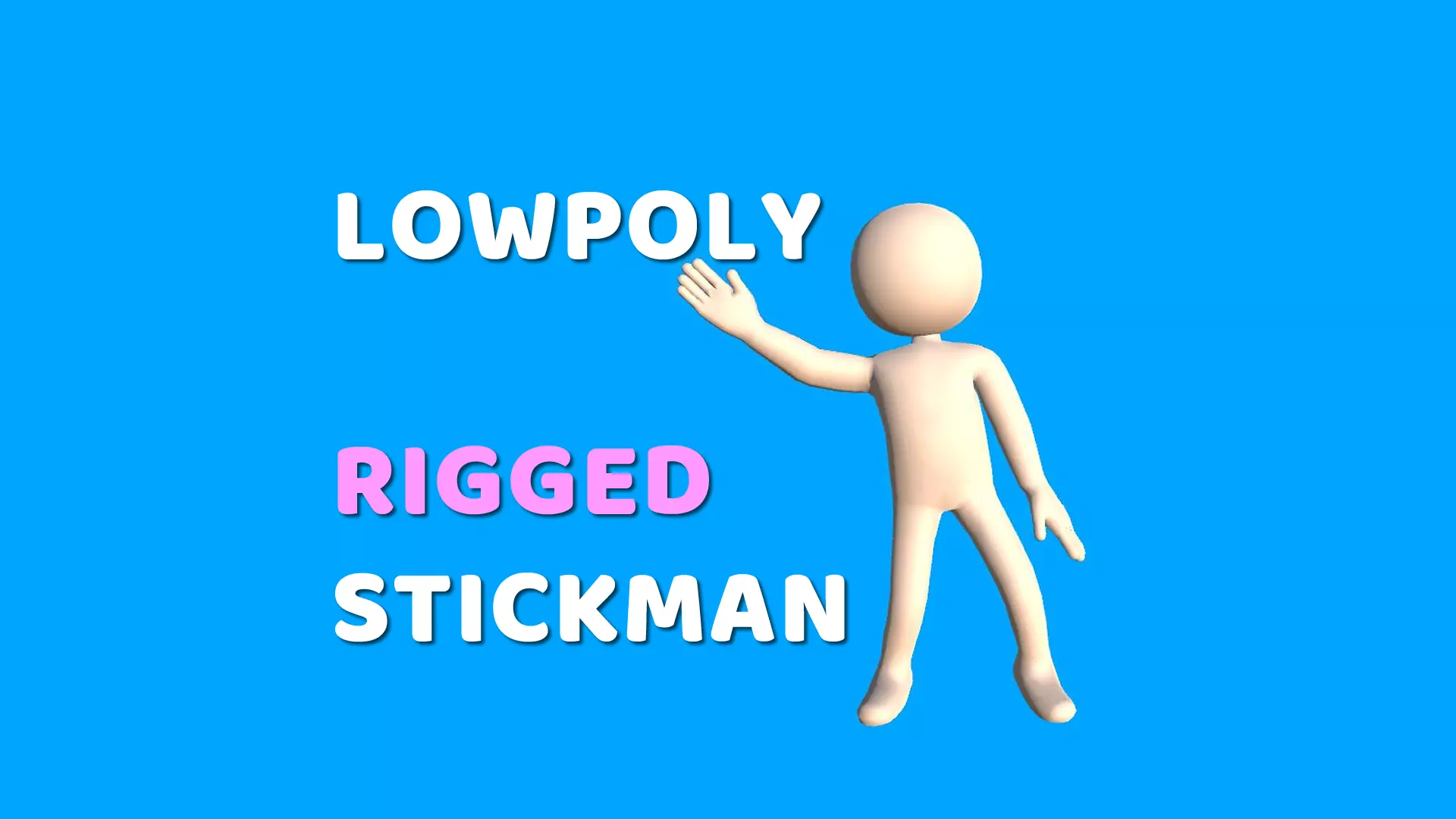 Stickman Simple Low Poly Character Low-poly 3D model_0