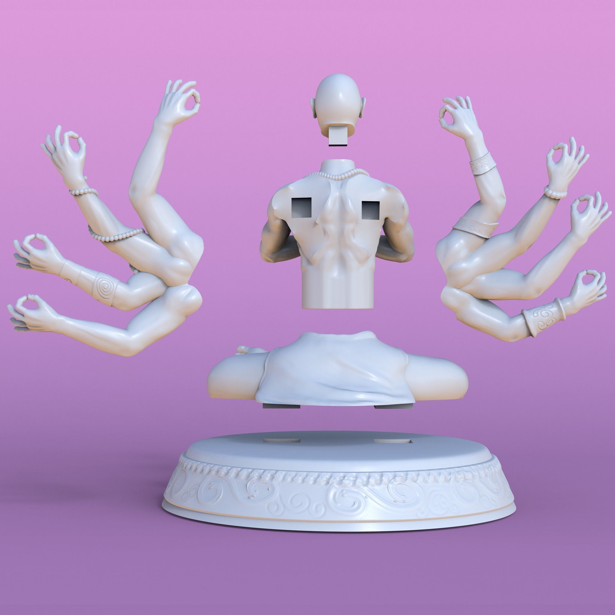 monk - meditation 3D print model_6