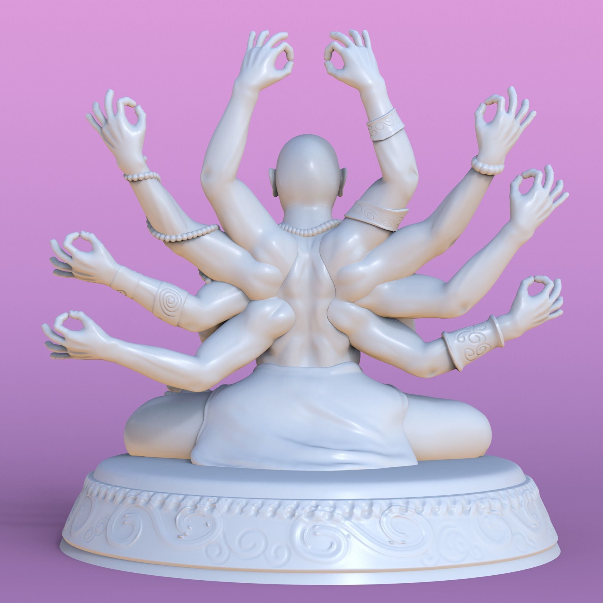 monk - meditation 3D print model_5