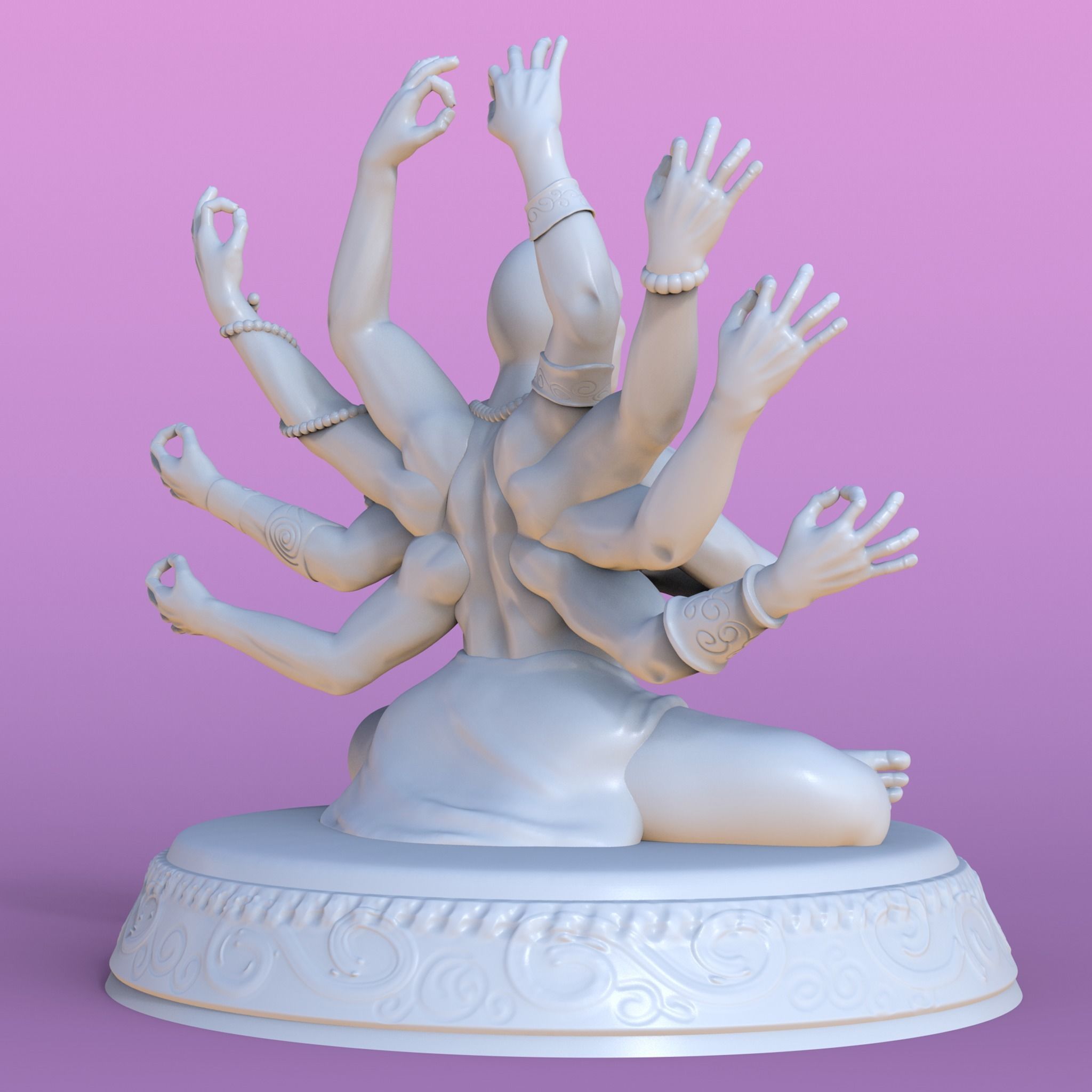 monk - meditation 3D print model_7