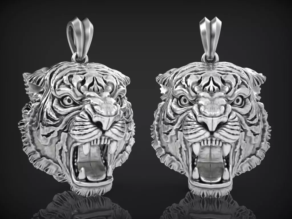 tiger head pendant 3D print model 3D print model_0