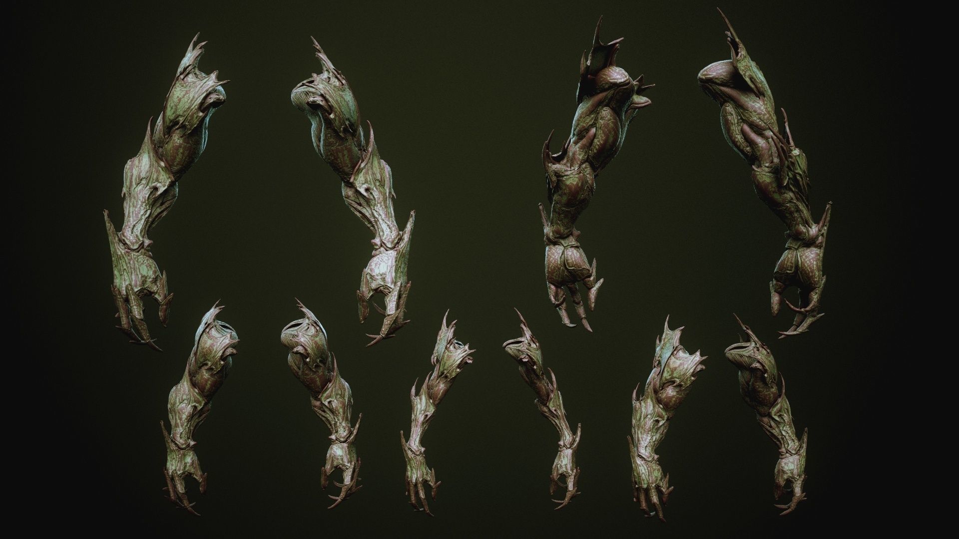 DEMON part three 40 Arms with Blendshapes 3D model_19
