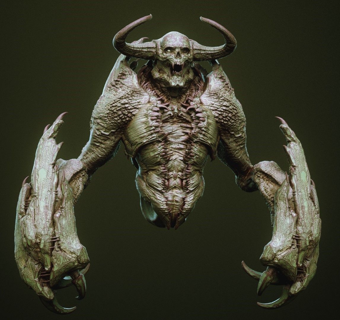 DEMON part three 40 Arms with Blendshapes 3D model_3