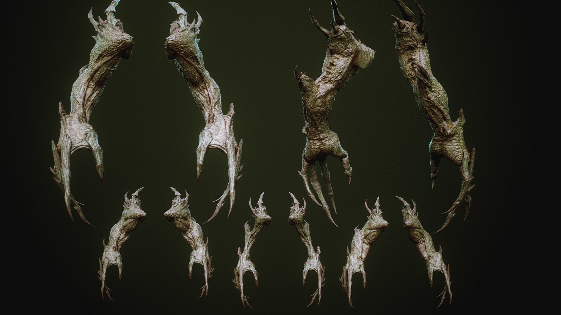 DEMON part three 40 Arms with Blendshapes 3D model_17