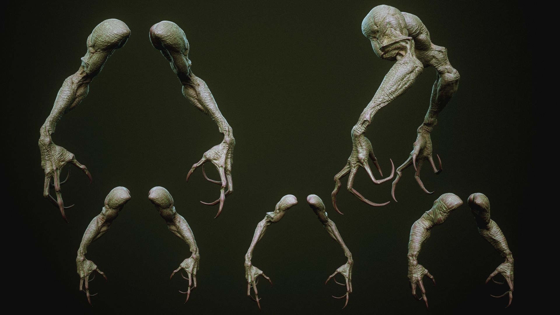 DEMON part three 40 Arms with Blendshapes 3D model_14