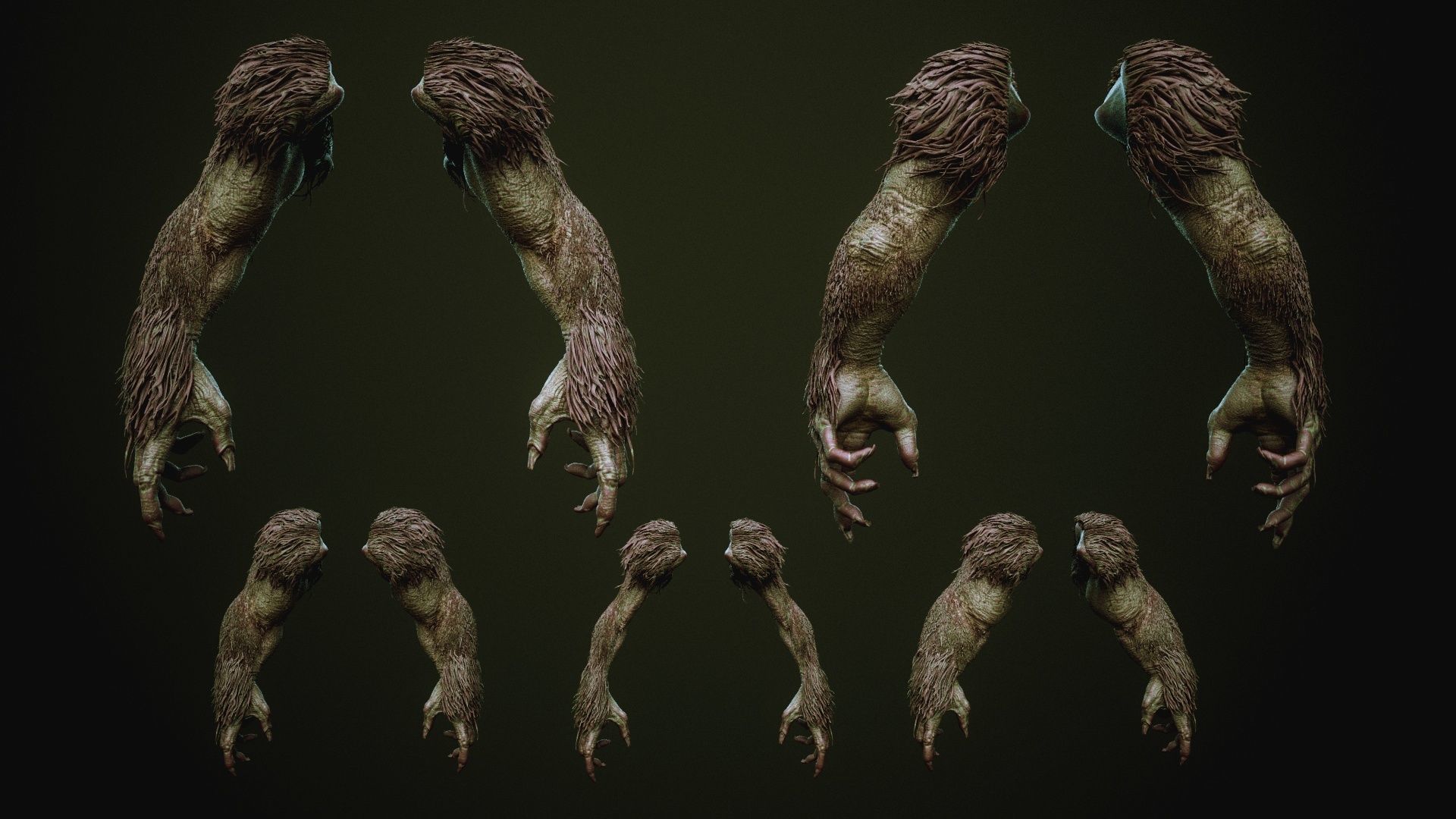 DEMON part three 40 Arms with Blendshapes 3D model_9