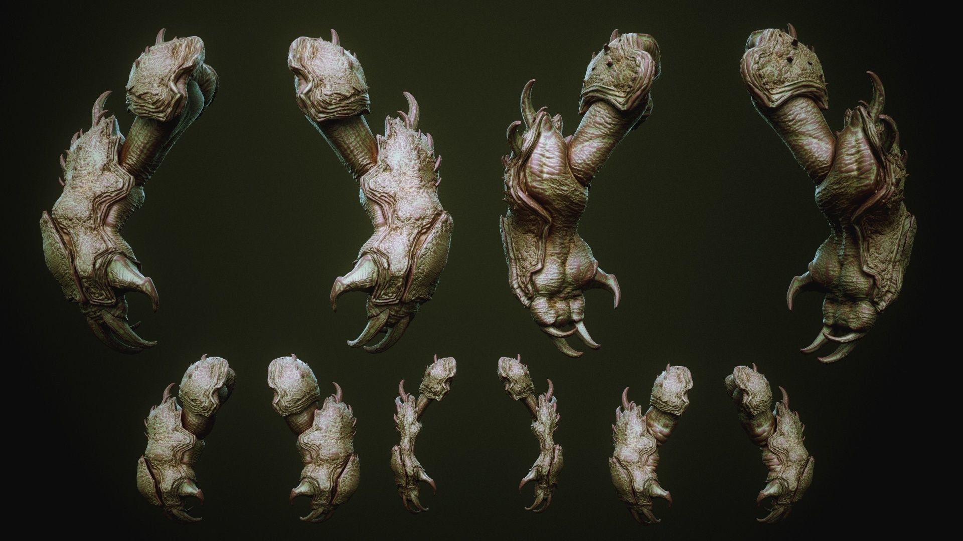 DEMON part three 40 Arms with Blendshapes 3D model_7