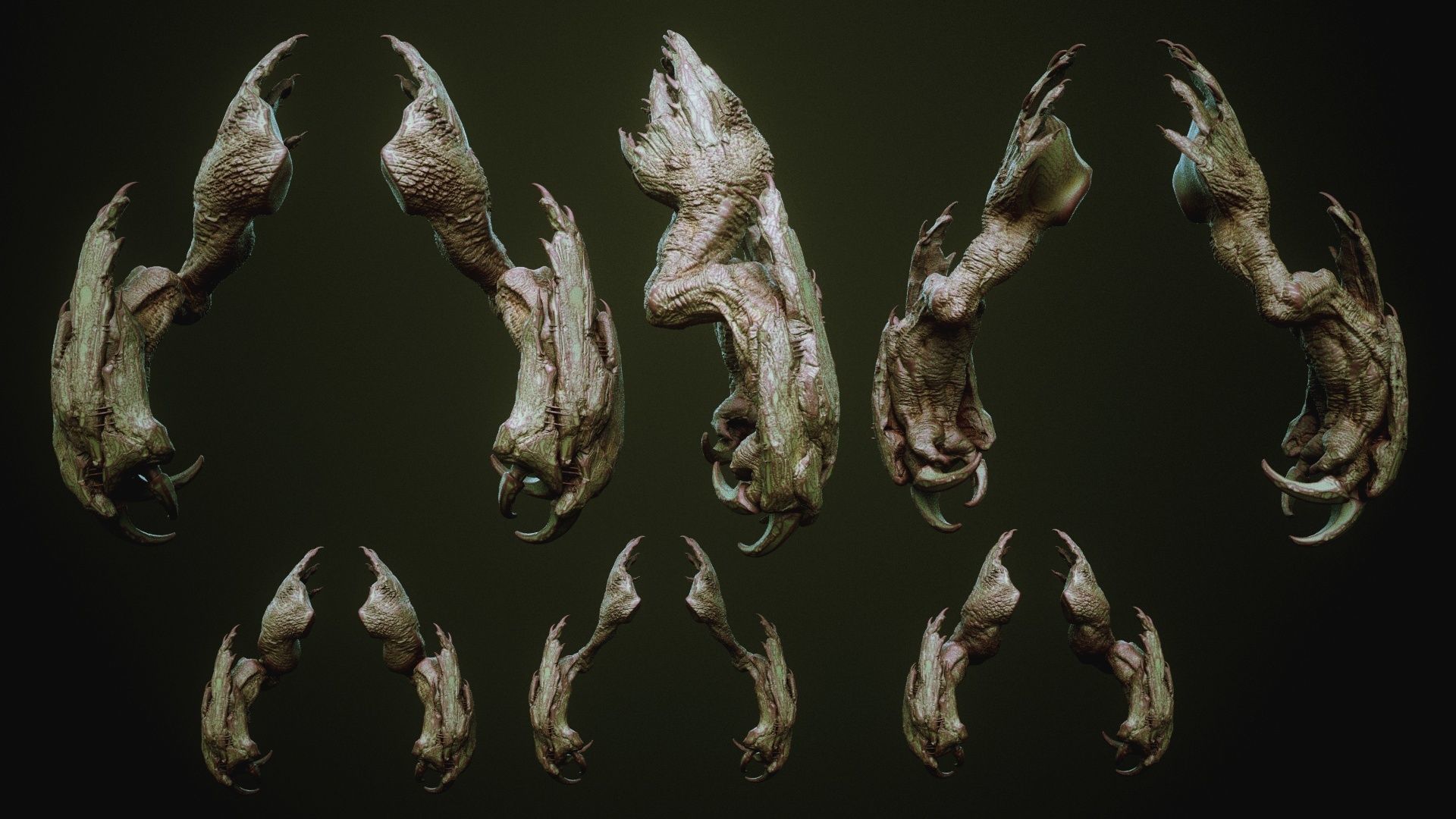 DEMON part three 40 Arms with Blendshapes 3D model_51